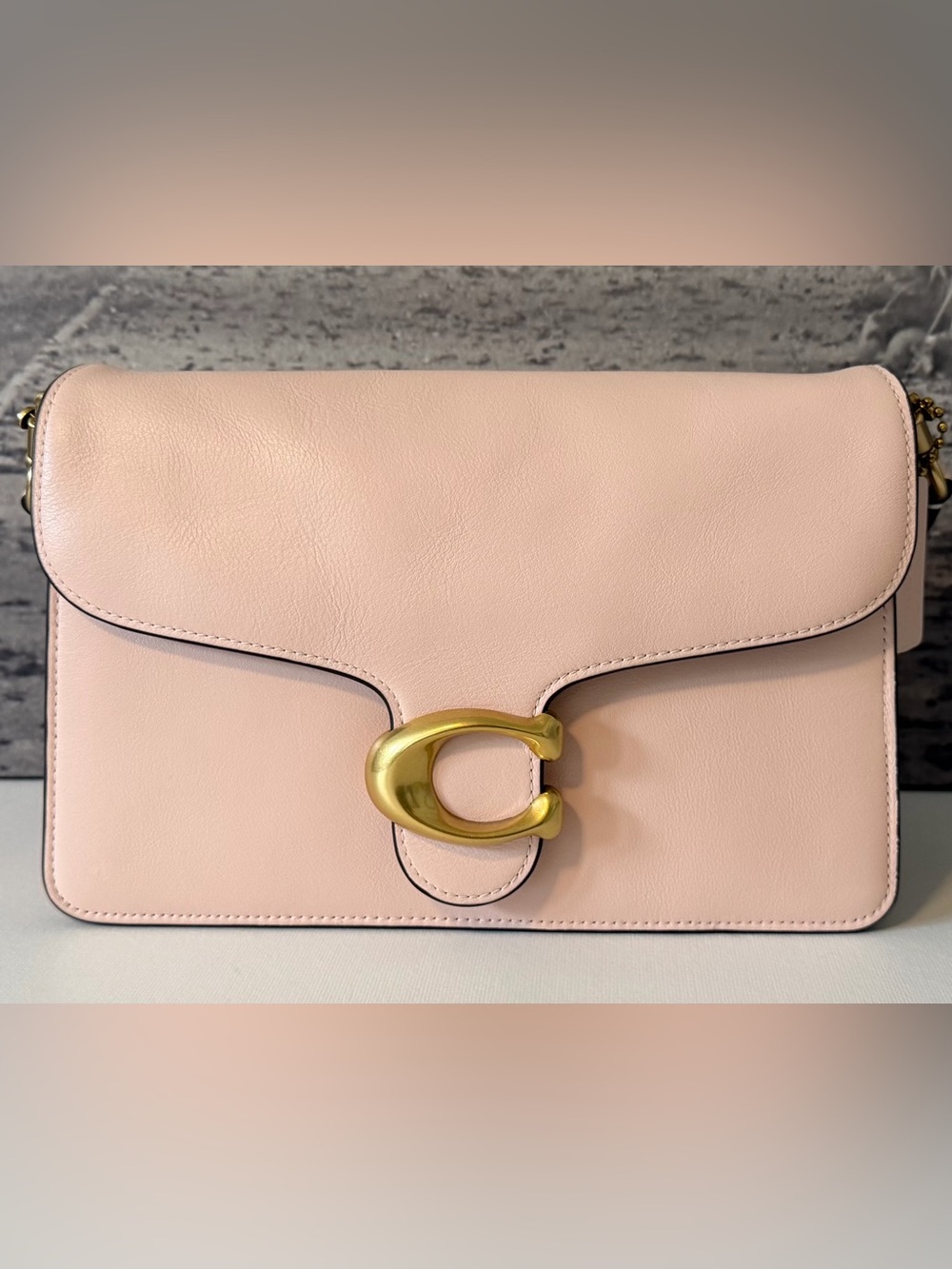 NWT Coach Chain Tabby Soft Grain Leather Shoulder Bag Blush Pink CY919